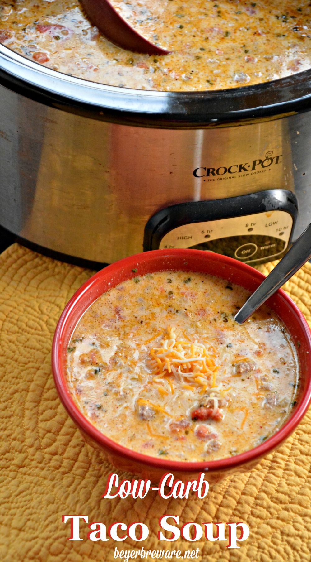 Whether you are eating low-carb, gluten-free, or a keto diet, this crock pot low-carb taco soup is sure to leave all loving it regardless of if you are on a diet or not.