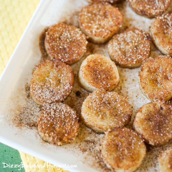 Pan Fried Cinnamon Bananas |DizzyBusyandHungry.com - Quick and easy recipe for overripe bananas, perfect for a special breakfast or an afternoon snack!