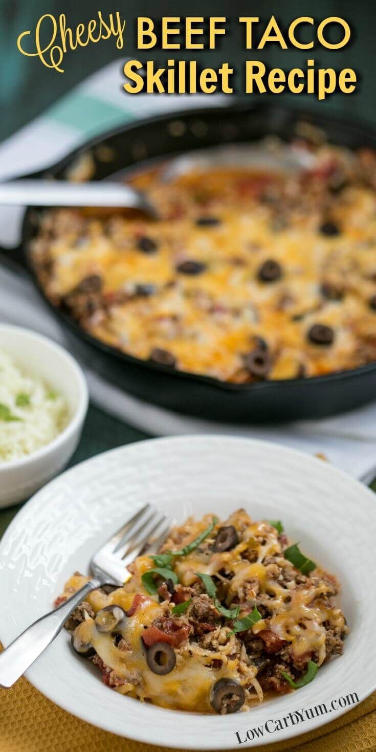 Tacky Beef Taco Skillet Dish with Cauliflower Rice