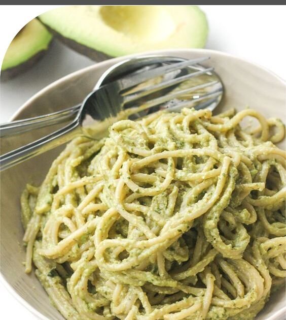 Creamy Avocado Basil Pesto Spaghetti Recipe