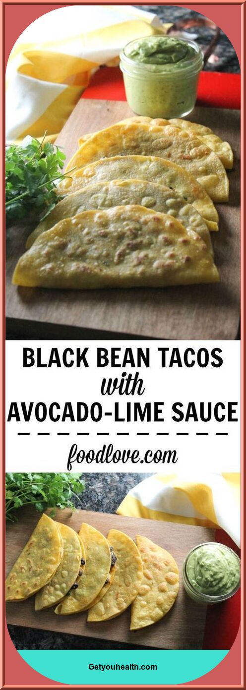 Crispy Black Bean Tacos with Avocado-Lime Sauce