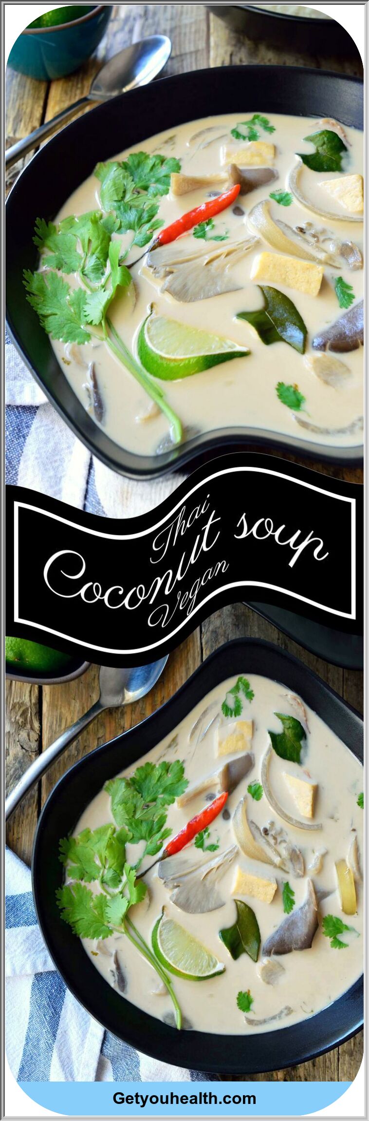 Vegan Thai Coconut Soup With Cilantro and Citronella