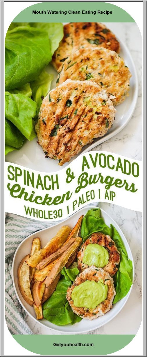 Spinach Avocado Chicken Burgers Recipe