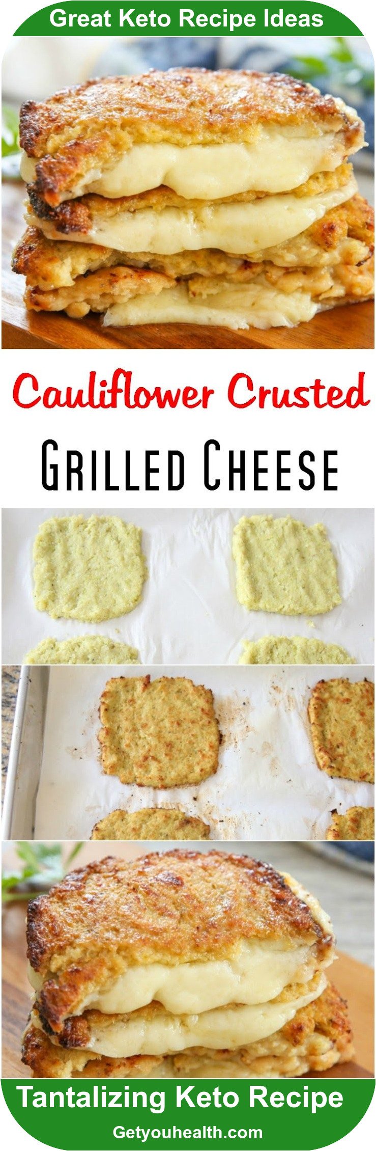 Cauliflower Crusted Grilled Cheese Sandwiches