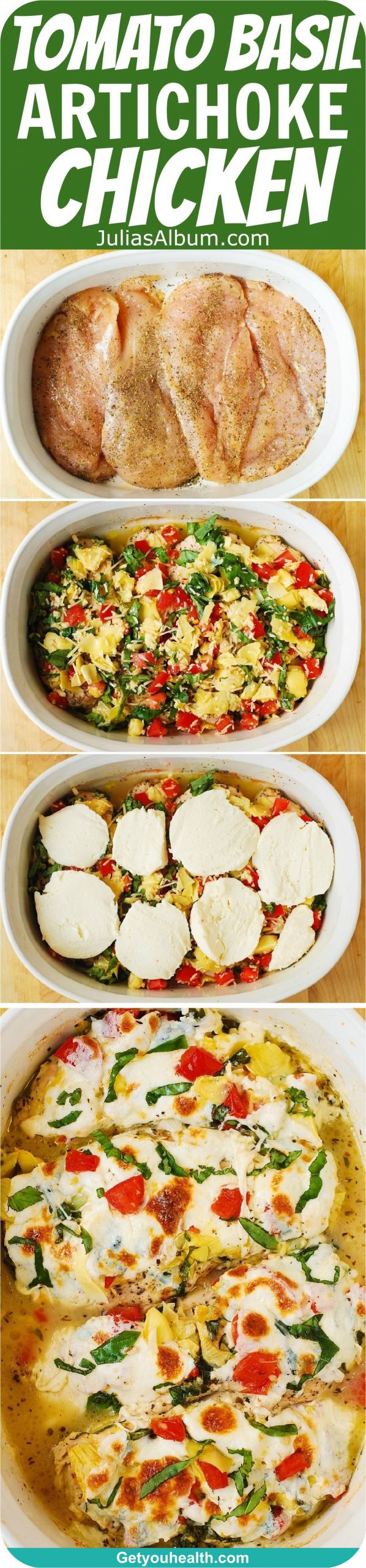 Tomato Basil Artichoke Baked Chicken