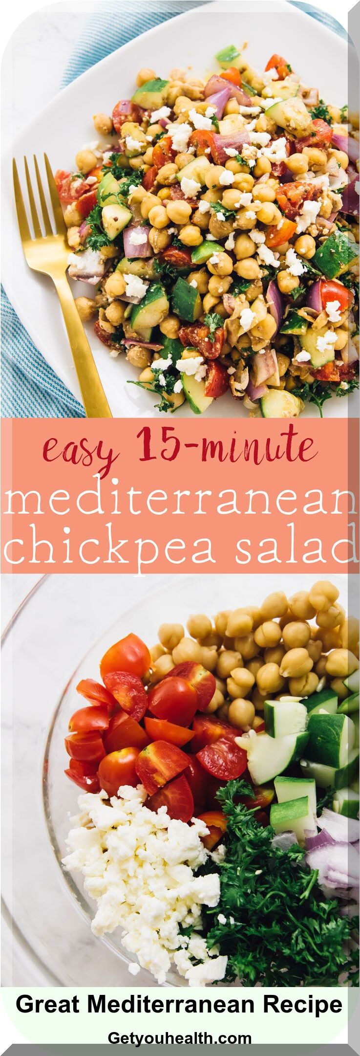 15-Minute Mediterranean Chickpea Salad Recipe