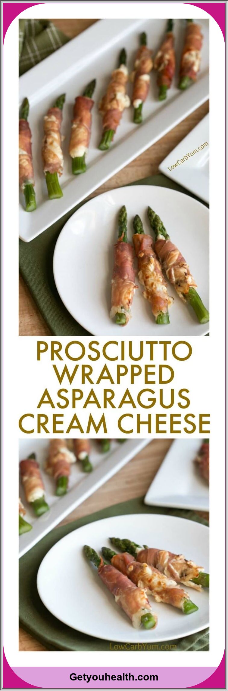 Prosciutto Wrapped Asparagus with Cream Cheese