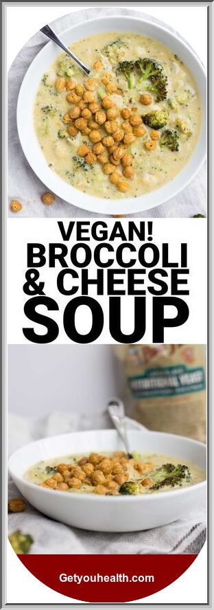 Vegan Roasted Broccoli & Cheese Soup Recipe