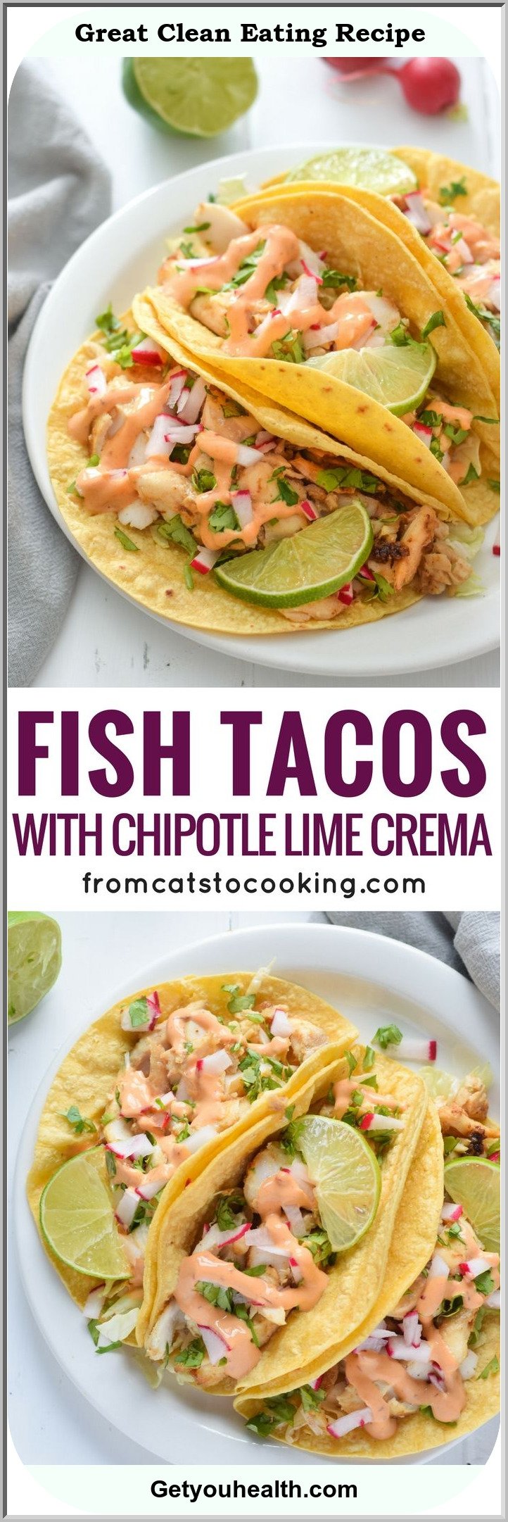 Yummy Fish Tacos With Chipotle Lime Crema Recipe