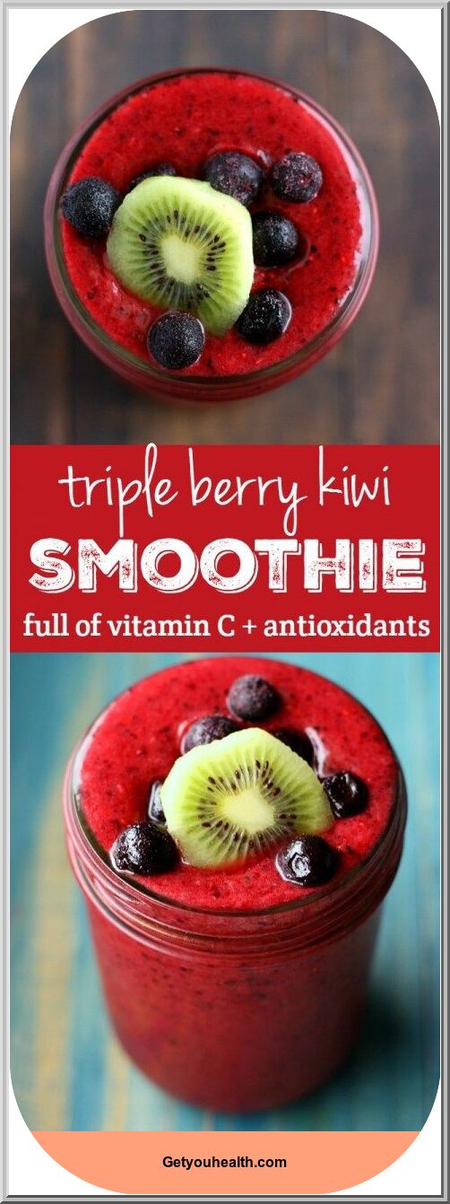 Triple Berry Kiwi Smoothie Recipe