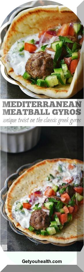 Mediterranean Meatball Gyros Sandwich Recipe