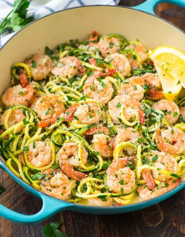 Light Shrimp Scampi recipe without wine. Recipe at wellplated.com | @wellplated