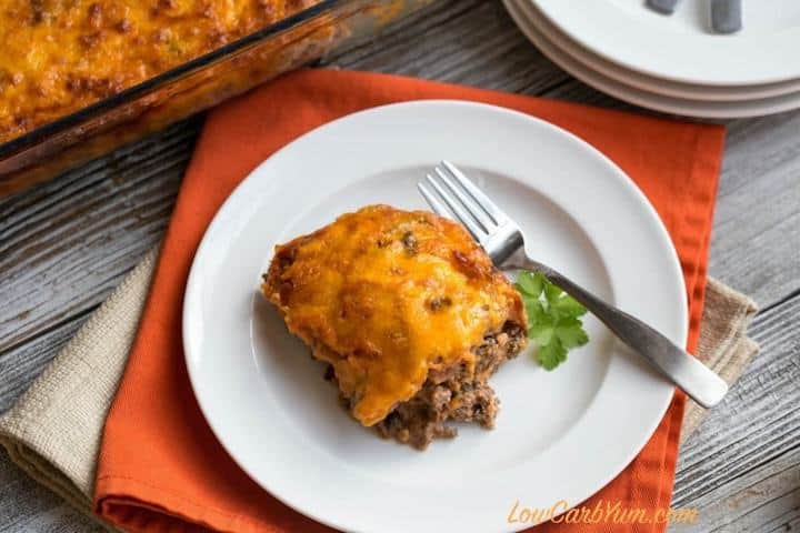 Low carb bacon cheeseburger casserole