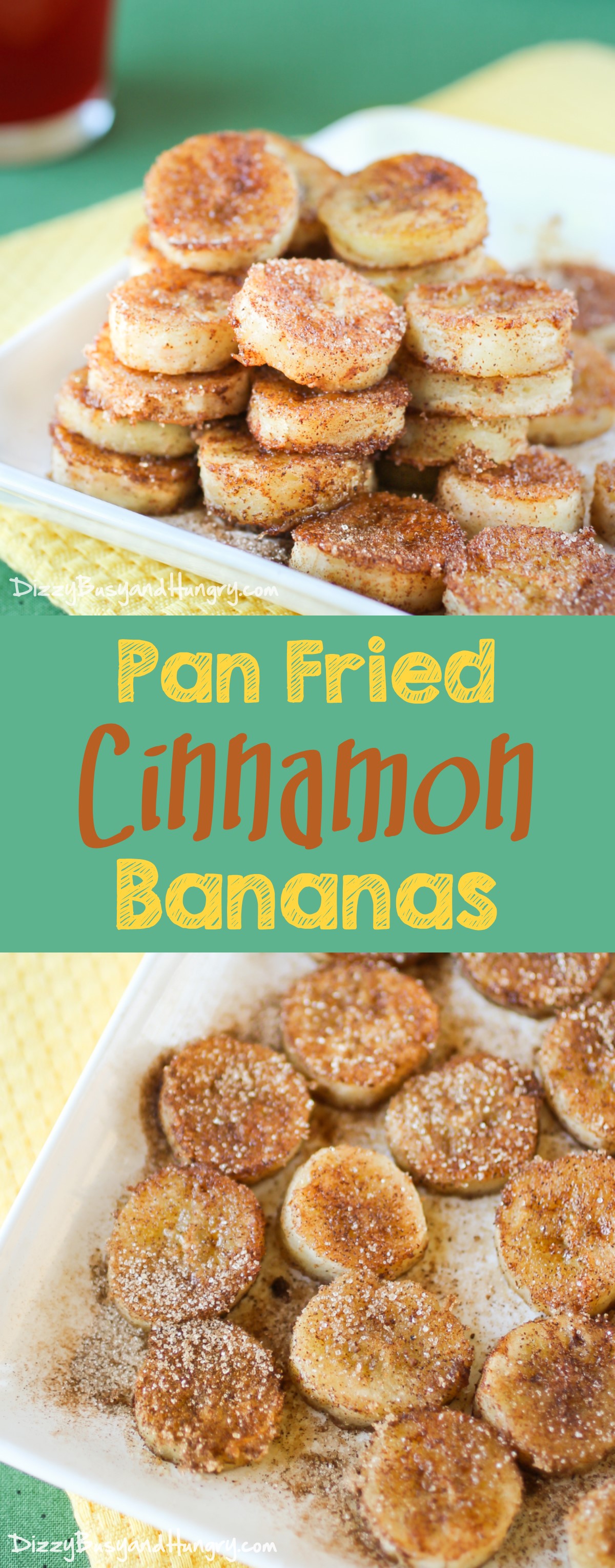 Pan Fried Cinnamon Bananas |DizzyBusyandHungry.com - Quick and easy recipe for overripe bananas, perfect for a special breakfast or an afternoon snack!